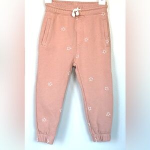 Rylee + Cru Joggers 4-5 Y Cozy Blush Beige Pink White Stars  Girl’s Sweatpants